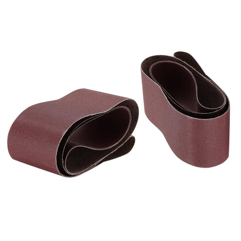 Heavy Duty Sanding Belts 6X89 Inches One Twenty Grit Aluminum Oxide Abrasive Paper For Belt Sanders and Woodworking, stacked view.