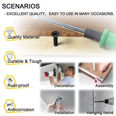Beefy Heavy Duty Flat Head Phillips Wood Screws 80 Pc Set for various scenarios including decoration and installation.
