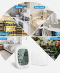 Best Wireless Indoor Outdoor Thermometer Hygrometer With Remote Sensor 330 Feet Range Digital Temperature And Humidity Monitor With Large Display High Accuracy For Home Greenhouse Baby Room Patio featuring various indoor and outdoor use cases.
