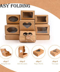 Brown Soap Boxes With Clear Window 32 Pack In 4 Shapes 3.54 X 2.36 X 1.18 Inch Handmade Soap Packaging Gift Boxes With Tags Displayed