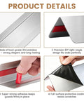 Built Different 304 Stainless Steel Corner Guards With Smooth Rounded Edges On Walls Doors And Counters Ultra Tough Bump Shield adhesive detail.