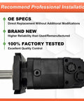 HMK 400 Hydraulic Motor Replacement for Agt ECSSCT72 Trencher showing OE specs and factory tested quality.