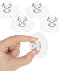 4 Pack Self Adhesive Cabinet Drawer Knob Set Clear Acrylic Crystal Handles No Drilling Easy Install with hand showing installation