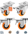 Heavy Duty 3 Inch Caster Wheels Set Of 4 With Dual Pedal Locks And On Off Tabs Swivel Plate Casters