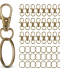 Heavy Duty Swivel Lobster Claw Keychain Clasps And 50 Piece One Inch Zinc Alloy Snap Hooks For Crafts Jewelry Making Dang Sturdy Bag Charms In Top Tier Bronze Finish, showcasing clasp and rings.