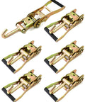 Bombproof 2 Inch Ratchet Buckle With Fixed J Hook Replacement Kit includes five heavy duty ratchet buckles for secure tie downs.
