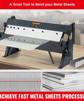 24 Inch Box And Pan Brake Metal Bender 0 To 130 Degree Sheet Metal Tool Portable Bend Press for 20 Gauge Steel and 14 Gauge Aluminum