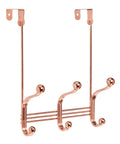 Over The Door Organizer Rack With 3 Hooks In Rose Gold Metal For Bedroom Closet Bathroom Dorm Mudroom Space Saving Door Hanger