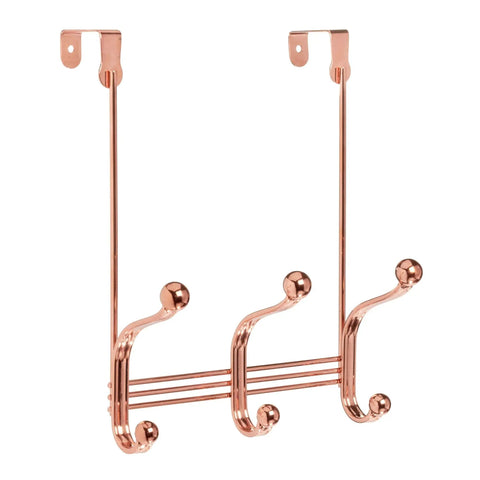 Over The Door Organizer Rack With 3 Hooks In Rose Gold Metal For Bedroom Closet Bathroom Dorm Mudroom Space Saving Door Hanger