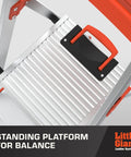 Flip N Lite 6 Foot Aluminum Stepladder With Full Size Standing Platform And Easy Release Handle For Quick Setup No Pinching And Lightweight Home And Job Site Ladder For Reaching High Areas, standing platform