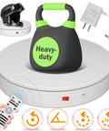 Ultra Smooth 7.9 Inch Motorized Electric Turntable Rotating Display Stand For Product Photography With Remote Control and 360 Degree Spinning Platform with kettlebell and helmet