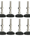 Rustproof Swivel Adjustable Leveling Feet With Sturdy 304 Stainless Steel Rods And Rock Solid 3 Inch Nylon Pads, Straight Up Heavy Duty Furniture Leg Kit, Pack Of Eight arranged in grid