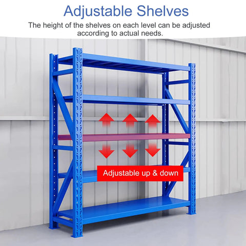 Badass 4 Tier Storage Shelves Sturdy Heavy Duty Steel Rack Adjustable Floor Mount Unit For Garage Tool Stash Pantry Organization Warehouse Gear And Workshop