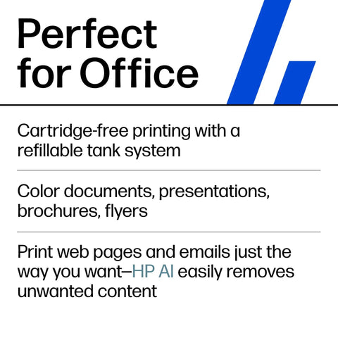 Smart Tank 7602 Wireless All In One Ink Tank Printer With Scanner And Copier, Cartridge Free Refillable, 2 Years Of Ink Included, AI Enabled, Great Pick For Home Office And Busy Printing, office benefits overview.