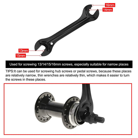 2 Pack Bicycle Cone Spanner Hub Wrench Set With Double Sided Pedal Wrenches For 13mm And 14mm Sizes on bike hub