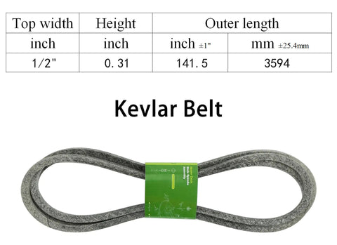 Kevlar belt from 50 Inch Deck Rebuild Kit for TimeCutter Z5000 SS5000 MX5000 Mowers Includes Spindle Assembly, 1/2 Inch Belt, and 17-1/2 Inch Replacement Blades