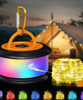 Retractable 32.8 Feet RGB Camping String Lights With Rechargeable LED Fairy Lights Outdoor Portable Lantern tent scene