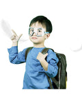 Ultra Lightweight Kids Safety Glasses With Hella Comfortable Anti Fog Lenses For Crystal Clear Vision During Outdoor Play And School Crafts 12 Piece Pack For Active Youth worn by a boy with a backpack, showing a confident pose.