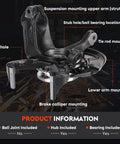 Front Steering Knuckle And Wheel Bearing Hub Assembly For Beetle, Golf, And Jetta With 280mm Rotor showing mounting points