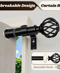 Matte Black Adjustable Curtain Rod 48 To 90 Inches Heavy Duty 1 Inch Drapery Rod For Living Room Bedroom Kitchen Built To Last