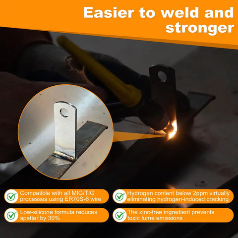 Premium Acid Pickled Weld Tabs 10 Pack Heavy Duty Steel Tack Studs With Three Eighth Inch Hole No Coating Clean Burn setup for welding.