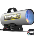 Maxheat 125,000 BTU Propane Forced Air Heater With Auto On Off Temperature Control 25 To 95 F Portable Garage Shop Heater with hose