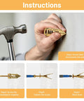 Manual showing Heavy Duty Drywall Anchors And Screws Assortment Kit 600 Pieces Self Drilling Hollow Wall Plugs installation steps