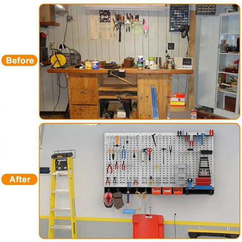 Boss Level Metal Pegboard Wall Organizer 48By24 Inch 109Piece Tool Storage Rack For Garage And Workshop Charcoal Powder Coat Rust Resistant Design Built To Go Hard With All Standard Hook Sets