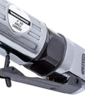 Pro Grade 4 Inch Pneumatic Air Angle Grinder With High Torque Ball Bearing Motor close-up showing metal construction and side handle.
