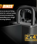 Stake Pocket Spare Tire Mount For Trailers Aftermarket Fits 4 To 8 Lug Trailer Wheels shown with 2x4 stake pocket fit