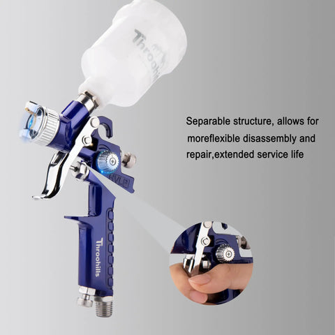 Premium Air Paint Sprayer With 0.8mm Nozzle And 125Cc Gravity Cup for easy disassembly and repair.