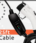 Go-To Portable EV Charger Level 1 And 2 16A 120V-240V J1772 Home Charger With 25ft Cable NEMA 6-20 5-15 Adapters EV Charger Display
