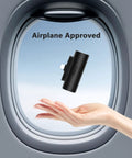 Grab And Go Mini Portable Charger Packing Sleek Built In Usb C Cable Plug Right Into Device No Tangled Cords To Deal With Pocket Sized Power Bank For Daily Grinds And Weekend Rides near airplane window with hand