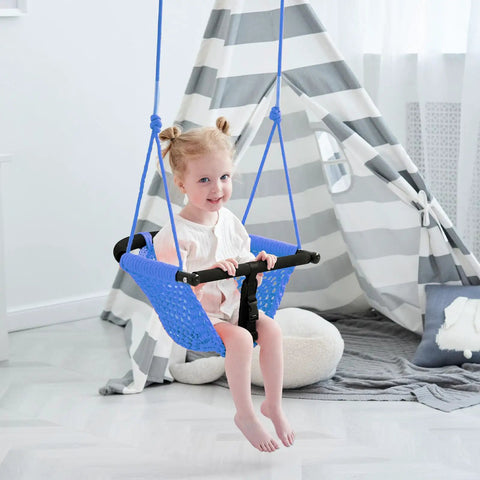 Indoor Outdoor Handmade DIY Net Swing For Kids With Adjustable Rope Versatile Backyard Playground Swing for Door Frame