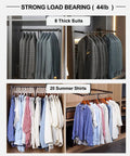 Retractable Pull Down Closet Rod For Hanging Clothes With Smooth Two Way Hydraulic Damping Adjustable Wardrobe Hanger