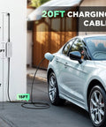 Level 1 EV Charger With 15A 110V NEMA 5 15 Plug Portable 20 Foot Cable Home Charging Station For All J1772 Electric Cars FCC CE Certified Weatherproof IP65 Auto Shutoff connected to car