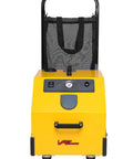 Heavy Duty Commercial Steam Cleaner Kickin Out Stubborn Grime With Chemical Free Power And Thick Stainless Boiler Plus Fifty Pro Nozzles For Top Shelf Cleaning Hustle, yellow steamer front view.