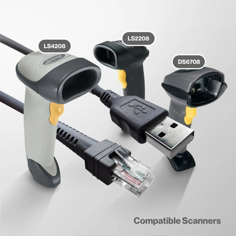 Go To USB Cable For Motorola Symbol Zebra Barcode Scanners LS2208 DS6878 LI4278 LS3578 7FT 2M USB Type A Cable CBA U01 S07ZAR