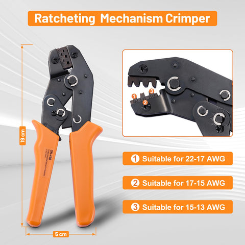 Ratchet crimping tool from 945 Pcs Pin Connector Kit With 21 Types Terminal Pins And Waterproof Plugs For Car Wiring