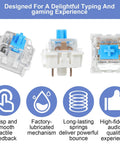 30Pcs Blue 3 Pin Mechanical Keyboard Switches With Clicky Tactile Feedback Precise Typing Dustproof Durable 80 Million Keystroke Lifespan