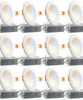 12 Pack 4 Inch LED Recessed Ceiling Lights Dimmable With 5CCT Selectable Color Temperature 2700K To 5000K Ultra Thin 12W