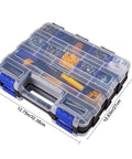 Double Side 34 Compartment Small Parts Organizer Box With Removable Dividers for Screws Nuts Bolts Nails Hardware Tools And Craft Supplies Heavy Duty Storage Case Ideal For Home Garage Workshop Two Pack