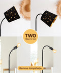 LED Floor Lamp With Linen Shade Tall 67 Inch Standing Lamp Adjustable Gooseneck Modern Reading Light Two Styles