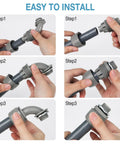 Installation steps for Three Quarter Inch Six Foot Liquid Tight PVC Electrical Conduit Kit Flexible Non Metallic AC Whip Kit shown.