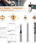 Bow Tie Inlay Kit With Acrylic Templates Brass Guide Bushing And Carbide Spiral Router Bits For Woodworking tools dimensions