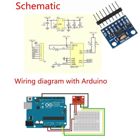 GY 291 ADXL345 3 Axis Accelerometer Tilt Sensor Module With I2C Or SPI Output For Arduino Builds 4 Pack Ultra Low Power 16g Range And 13 Bit Resolution For Precise Motion Sensing And Data Logging schematic and wiring diagram