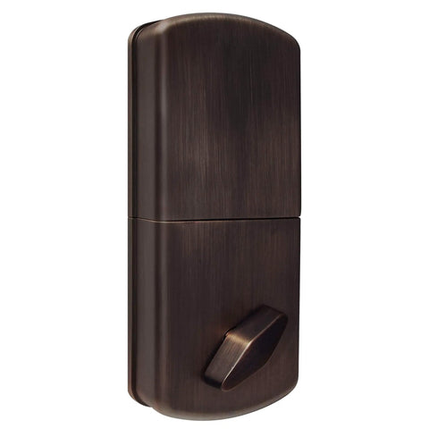 Back view of TF-02OB Digital Deadbolt Door Lock With Keypad For Exterior Doors, Oil Rubbed Bronze, showing sleek finish and lock body.