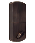 Back view of Keyless Entry Touchpad Deadbolt Door Lock in Oil Rubbed Bronze, showing electronic mechanism.