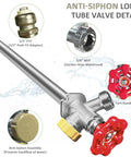 Frost Free Outdoor Faucet With Anti Siphon Backflow Preventer, Lead Free Brass Frost Proof Sillcock, 1/2 Inch Push To Fit Connector
