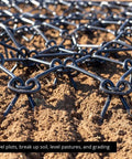 Heavy Duty Drag Harrow 4 Ft By 4 Ft Steel Mesh With 3/8 Inch Tines Tow Behind Agricultural Harrow for Leveling Pastures and Smoothing Soil